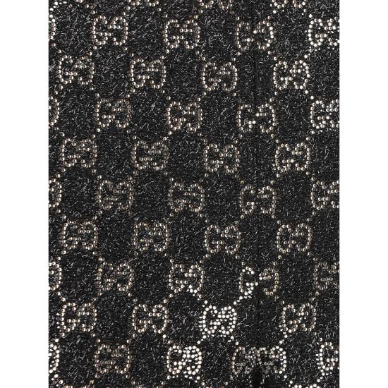 26SS 구찌 자수 울 트위드 라메 쇼츠 853382 ZARWY 1000 BLACK SILVER - GUCCI