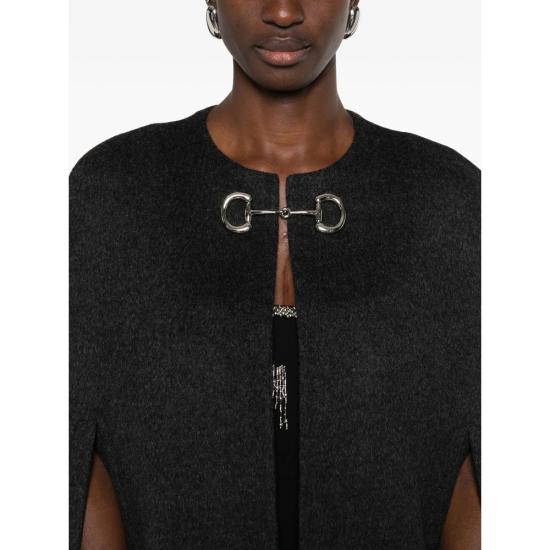 26SS 구찌 홀스빗 실크 울 케이프 852796 ZAQW0 1179 GREY - GUCCI