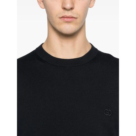 26SS 구찌 자수 실크 코튼 티셔츠 853379 XKFDL 4255 BLUE - GUCCI