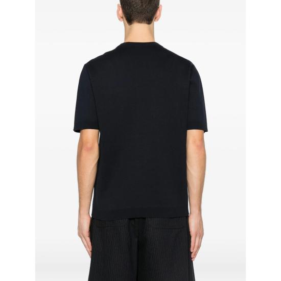 26SS 구찌 자수 실크 코튼 티셔츠 853379 XKFDL 4255 BLUE - GUCCI