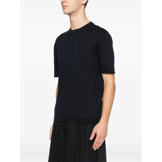 26SS 구찌 자수 실크 코튼 티셔츠 853379 XKFDL 4255 BLUE - GUCCI