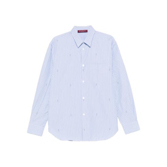 26SS 구찌 스트라이프 코튼 포플린 셔츠 852714 ZAUBA 4061 BLUE WHITE