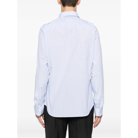 26SS 구찌 웹 디테일 스트라이프 코튼 셔츠 852707 ZAS5W 4305 BLUE WHITE - GUCCI