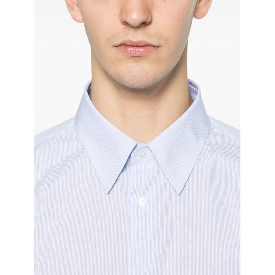 26SS 구찌 웹 디테일 스트라이프 코튼 셔츠 852707 ZAS5W 4305 BLUE WHITE - GUCCI