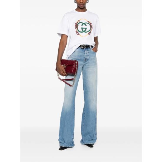 26SS 구찌 프린트 디테일 코튼 저지 티셔츠 837959 XJHMY 9081 WHITE - GUCCI