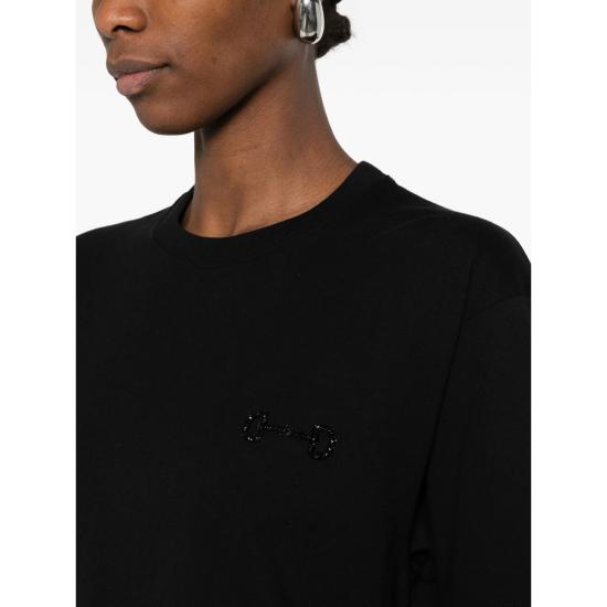 26SS 구찌 자수 코튼 저지 티셔츠 837959 XJHMR 1043 BLACK - GUCCI