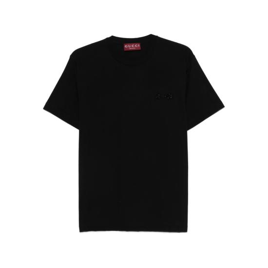 26SS 구찌 자수 코튼 저지 티셔츠 837959 XJHMR 1043 BLACK