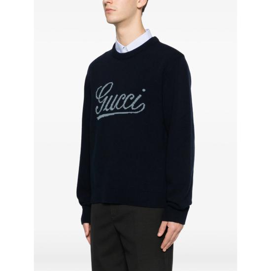 26SS 구찌 인타르시아 울 스웨터 795347 XKD74 4071 BLUE - GUCCI