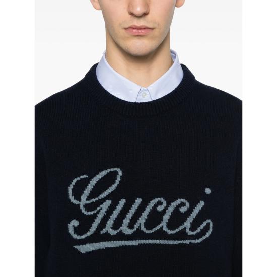26SS 구찌 인타르시아 울 스웨터 795347 XKD74 4071 BLUE - GUCCI