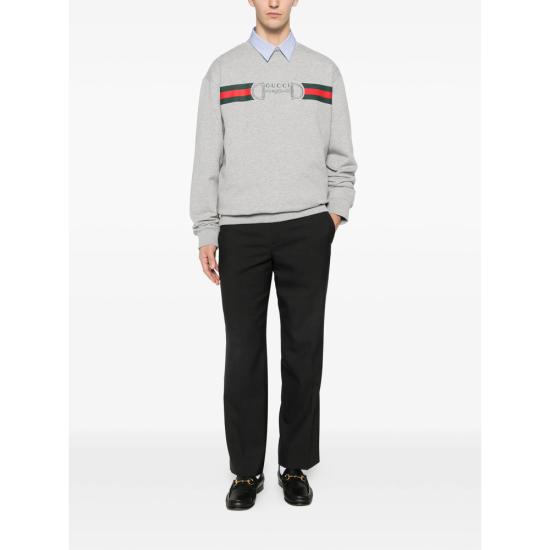 26SS 구찌 프린트 디테일 코튼 저지 스웨트셔츠 848737 XJHOK 1056 GREY - GUCCI