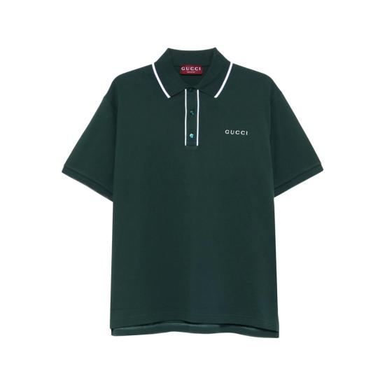 26SS 구찌 자수 코튼 피케 폴로 셔츠 806250 XJHHO 3015 GREEN