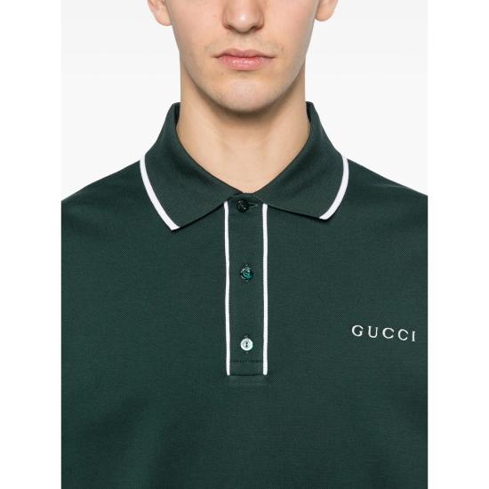 26SS 구찌 자수 코튼 피케 폴로 셔츠 806250 XJHHO 3015 GREEN - GUCCI