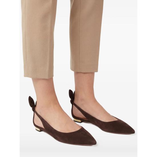 26SS 아쿠아주라 플랫 슈즈 DENFLAB0 SUE ESP ESPRE BROWN - AQUAZZURA