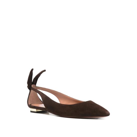 26FW 아쿠아주라 플랫 슈즈 DENFLAB0 SUE ESP ESPRE BROWN - AQUAZZURA