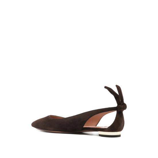 26FW 아쿠아주라 플랫 슈즈 DENFLAB0 SUE ESP ESPRE BROWN - AQUAZZURA