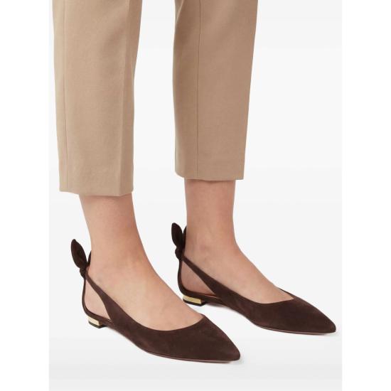 26FW 아쿠아주라 플랫 슈즈 DENFLAB0 SUE ESP ESPRE BROWN - AQUAZZURA