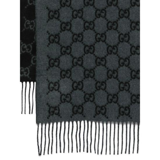 26SS 구찌 GG 캐시미어 스카프 812317 4GABX 1260 BLACK GREY - GUCCI