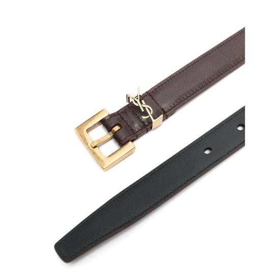 26FW 생로랑 카산드라 씬 스퀘어 버클 벨트 554465 BOO0W 6892 RED - SAINT LAURENT