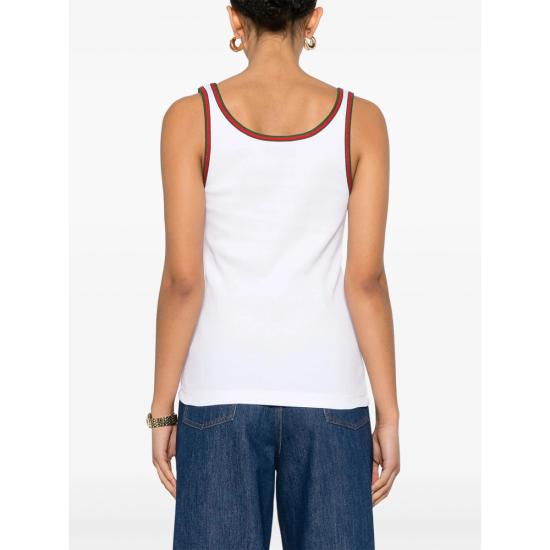 26SS 구찌 웹 코튼 탱크 탑 815851 XJG5O 9692 WHITE - GUCCI