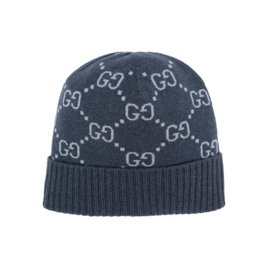 26SS 구찌 GG 캐시미어 자카드 비니 811392 4GABX 4169 BLUE GREY