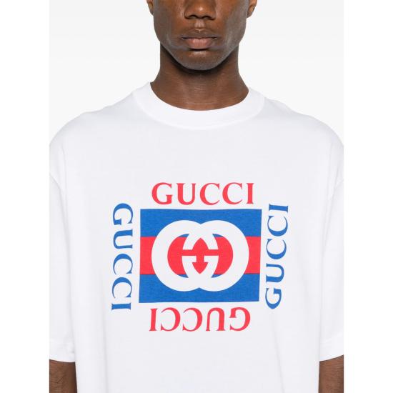 26SS 구찌 코튼 저지 티셔츠 784361 XJGKA 9074 WHITE RED - GUCCI