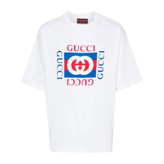 26SS 구찌 코튼 저지 티셔츠 784361 XJGKA 9074 WHITE RED