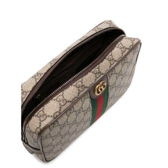 26SS 구찌 GG 슈프림 캔버스 코스메틱 케이스 760019 96IWT 8745 BROWN - GUCCI