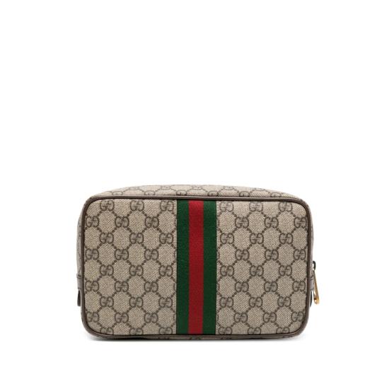 26SS 구찌 GG 슈프림 캔버스 코스메틱 케이스 760019 96IWT 8745 BROWN - GUCCI