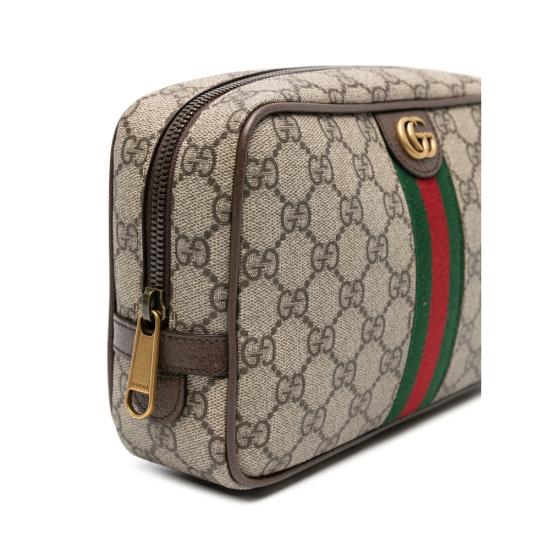 26SS 구찌 GG 슈프림 캔버스 코스메틱 케이스 760019 96IWT 8745 BROWN - GUCCI