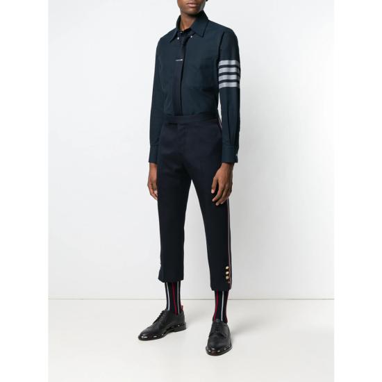 26SS 톰브라운 플란넬 4바 셔츠 MWL272A 05245 415 BLUE - THOM BROWNE