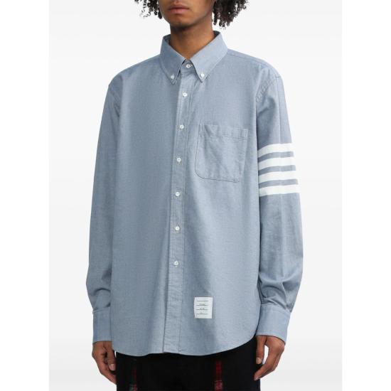 26SS 톰브라운 플란넬 4바 셔츠 MWL272A 05245 480 BLUE - THOM BROWNE