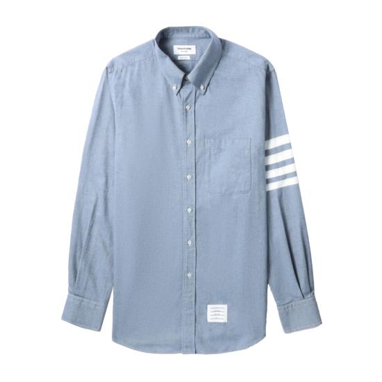 26SS 톰브라운 플란넬 4바 셔츠 MWL272A 05245 480 BLUE - THOM BROWNE