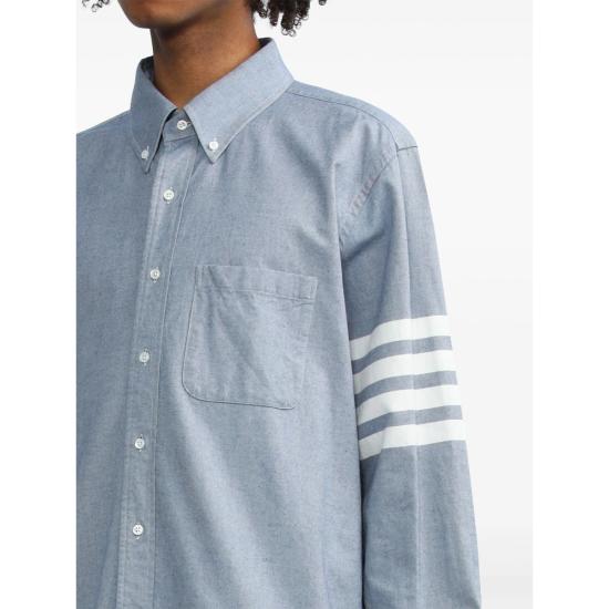 26SS 톰브라운 플란넬 4바 셔츠 MWL272A 05245 480 BLUE - THOM BROWNE