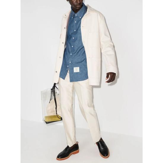 26SS 톰브라운 샴브레이 4바 셔츠 MWL272E 00111 450 BLUE - THOM BROWNE