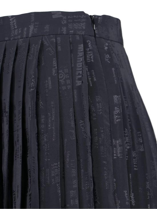  MM6 메종마르지엘라 롱 스커트 Mm6 메종 마르지엘라 미디 길이 플리츠 스커트 블랙 - MM6 MAISON MARGIELA