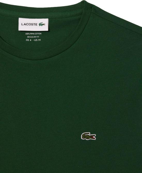 26SS 라코스테 피마 코튼 저지 크루넥 티셔츠 TH6709132 DONKERGREEN - LACOSTE
