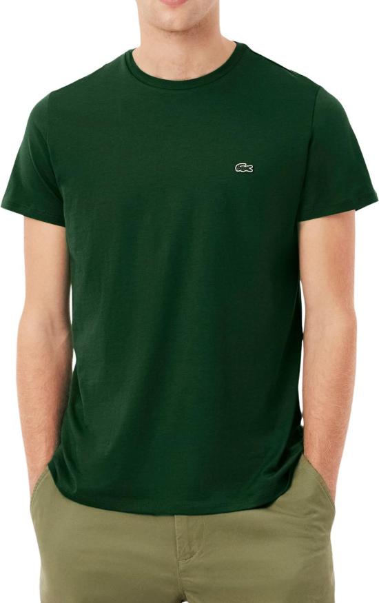 26SS 라코스테 피마 코튼 저지 크루넥 티셔츠 TH6709132 DONKERGREEN - LACOSTE