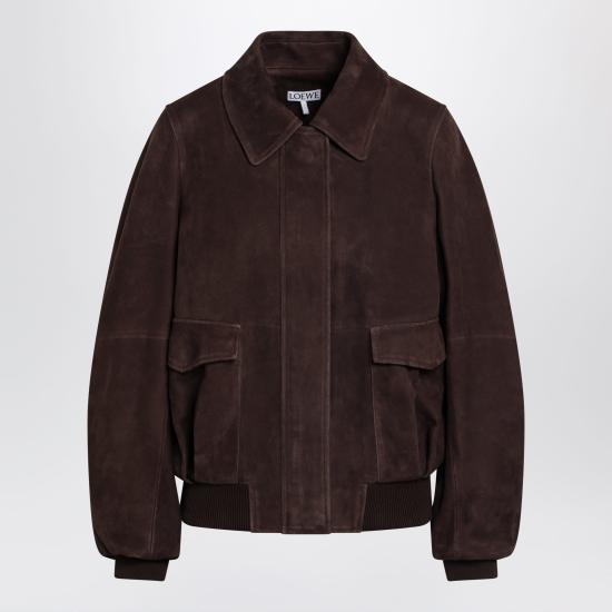 26SS 로에베 가죽 자켓 S540Y34LA4SUE Brown