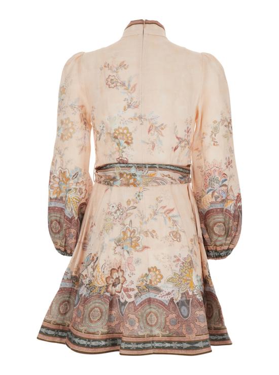  짐머만 숏 원피스 알케미 버튼 미니 드레스 핑크 - ZIMMERMANN