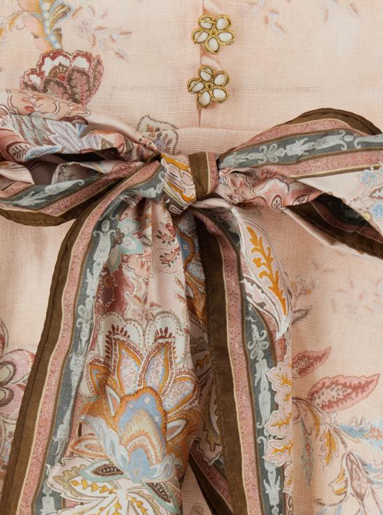  짐머만 숏 원피스 알케미 버튼 미니 드레스 핑크 - ZIMMERMANN