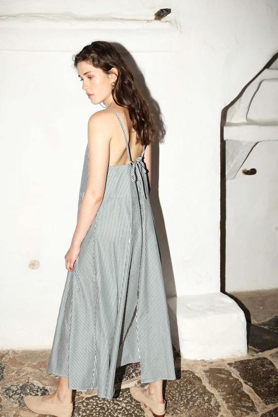  다두라 롱 원피스 다투라 슬립 드레스 올리브/화이트 스트라이프 - DATURA