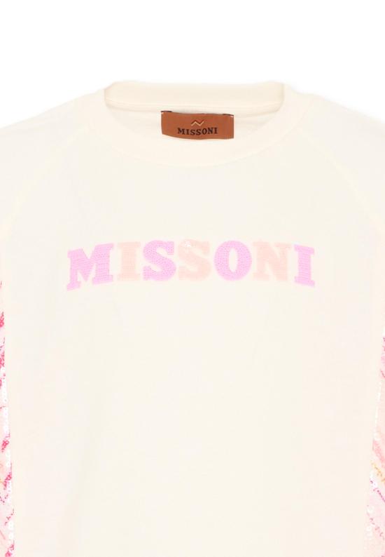26SS [키즈] 미소니 티셔츠 MY8A51 Z3672 102 IVORY - MISSONI