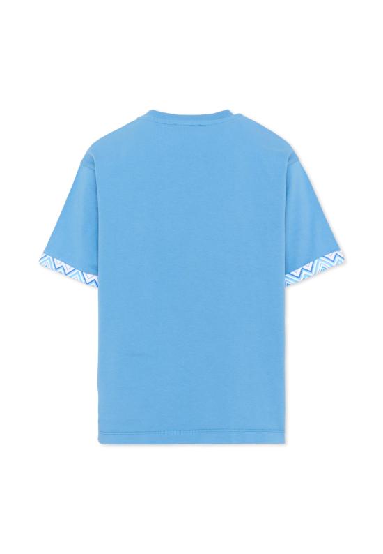 26SS [키즈] 미소니 티셔츠 MY8P11 Z3672 671 LIGHT BLUE - MISSONI