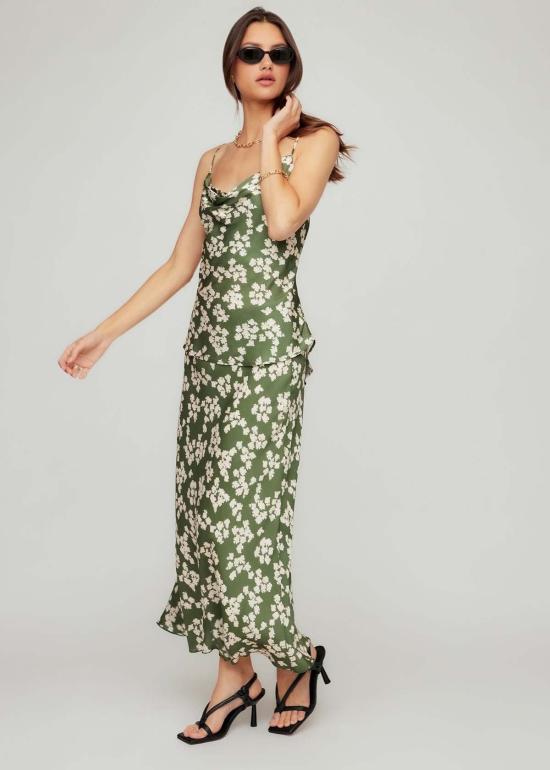  피프틴 트웬티 롱 스커트 에바 바이어스 스커트 그린