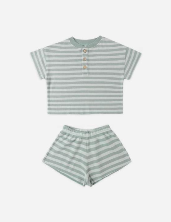  [키즈] 라일리 앤 크루 쇼츠/버뮤다 라일리앤크루 키즈 여름 와플 세트 씨 그린 스트라이프