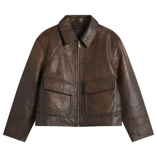 26SS 기마구아스 가죽 자켓 RWS2613185 39 BROWN