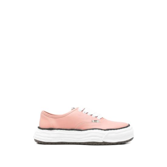 26SS 메종 미하라 야스히로 베이커 26 OG 솔 레더 로우탑 스니커즈 A16FW702 PINK DOM