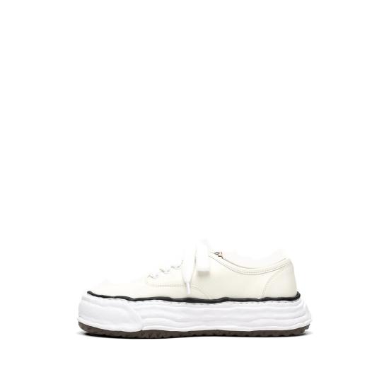26SS 메종 미하라 야스히로 베이커 26 OG 솔 레더 로우탑 스니커즈 A16FW702 WHITE DOM - MAISON MIHARA YASUHIRO