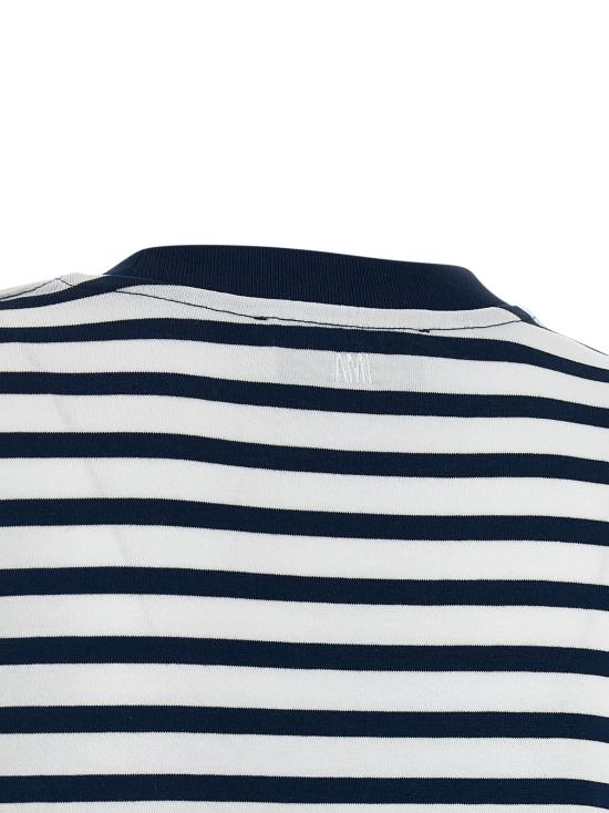 26SS 아미 코튼 박시 핏 마리네르 아미 드 하트 티셔츠 UTS374JE0210A044 Blue - AMI