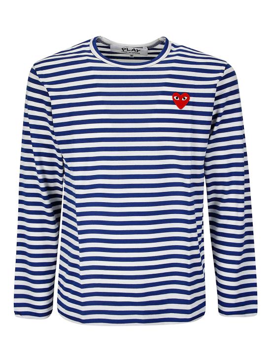 26SS 꼼데가르송 반팔 티셔츠 AXT164051 2 NAVY WHITE